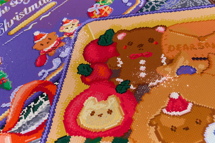 Diamond Painting Christmas Cookie Tin 25.6" x 31.9" (65cm x 80.9cm) / Square with 81 Colors including 2 ABs and 4 Fairy Dust Diamonds / 84,825