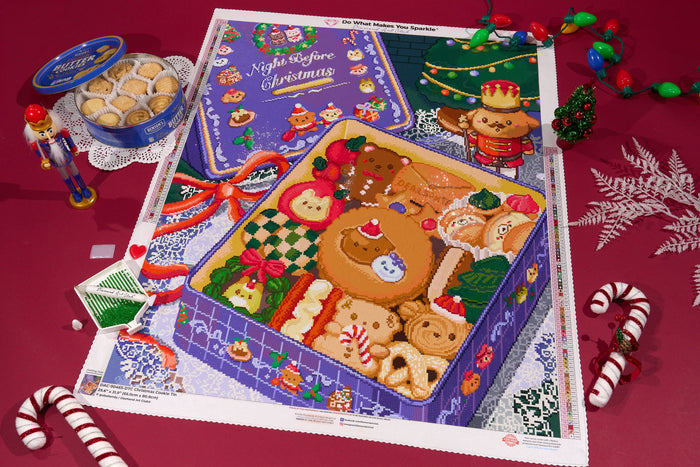 Diamond Painting Christmas Cookie Tin 25.6" x 31.9" (65cm x 80.9cm) / Square with 81 Colors including 2 ABs and 4 Fairy Dust Diamonds / 84,825