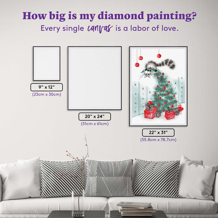 Diamond Painting Christmas Tree Angel 22" x 31" (55.8cm x 78.7cm) / Square With 35 Colors Including 1 AB and 1 Iridescent Diamond and 2 Special Diamonds and 2 Fairy Dust Diamonds / 70,784
