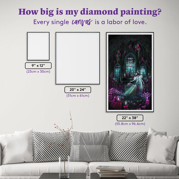 Diamond Painting Chrysanthemum's Crypt 22" x 38" (55.8cm x 96.6cm) / Square with 45 Colors including 2 ABs and 1 Frosted Diamond and 4 Fairy Dust Diamonds / 86,912