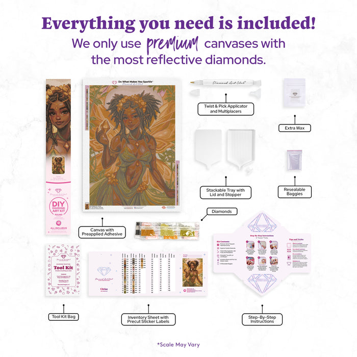 Diamond Painting Citrine 20" x 28" (50.6cm x 70.7cm) / Round With 39 Colors Including 1 Iridescent Diamond and 3 Fairy Dust Diamonds / 47,288