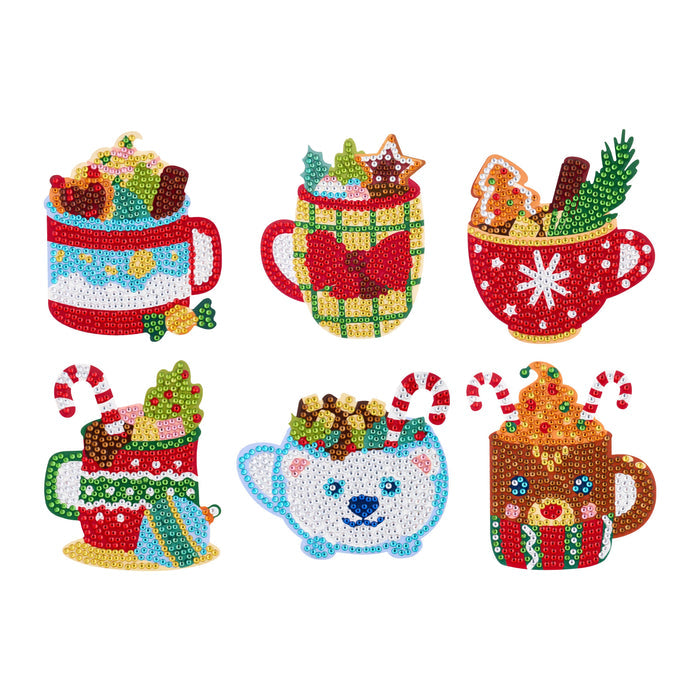Diamond Painting Coasters - Christmas Winter Delight 4" x 4" (10cm x 10cm) / Round with 0 Colors including 0 AB and 0 Iridescent Diamonds / 0