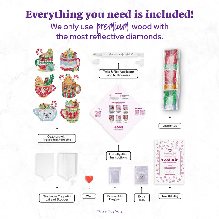 Diamond Painting Coasters - Christmas Winter Delight 4" x 4" (10cm x 10cm) / Round with 0 Colors including 0 AB and 0 Iridescent Diamonds / 0