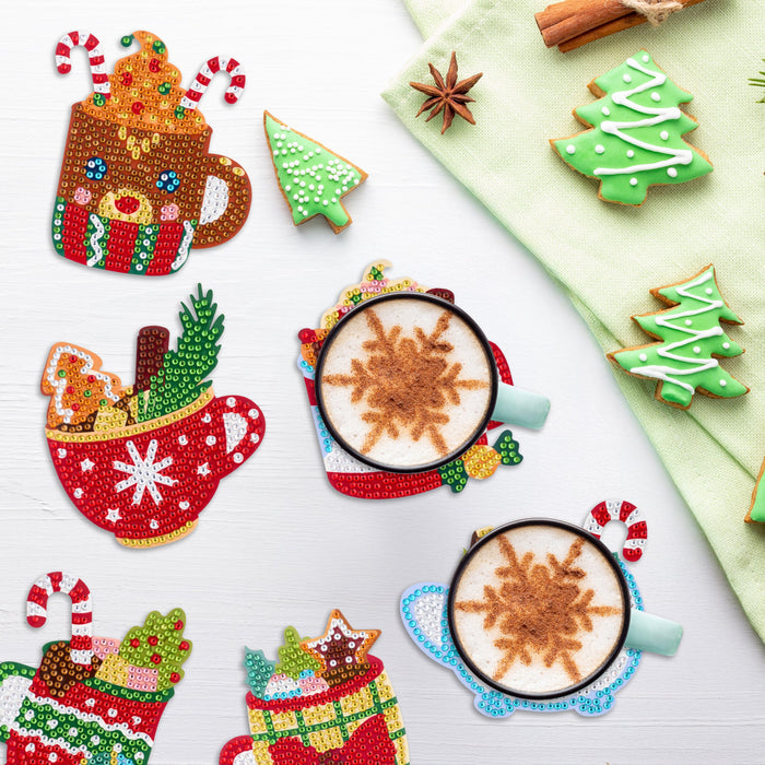 Diamond Painting Coasters - Christmas Winter Delight 4" x 4" (10cm x 10cm) / Round with 0 Colors including 0 AB and 0 Iridescent Diamonds / 0