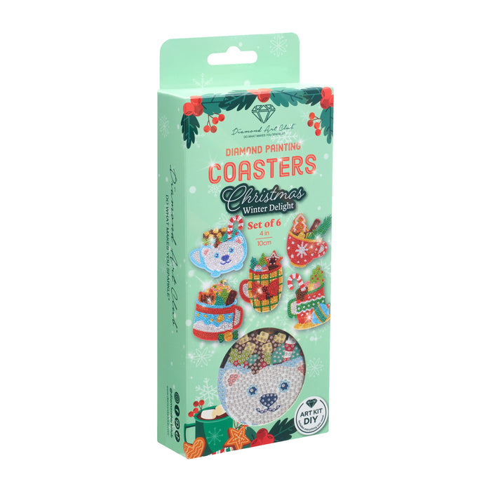 Diamond Painting Coasters - Christmas Winter Delight 4" x 4" (10cm x 10cm) / Round with 0 Colors including 0 AB and 0 Iridescent Diamonds / 0