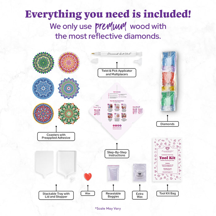Diamond Painting Coasters - Mandala Serenity 4" x 4" (10cm x 10cm) / Round with 0 Colors / 0