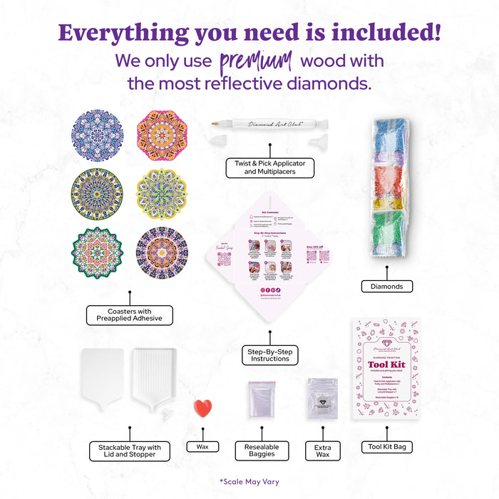Diamond Painting Coasters - Mandalas Harmony 4" x 4" (10cm x 10cm) / Round with 0 Colors / 0