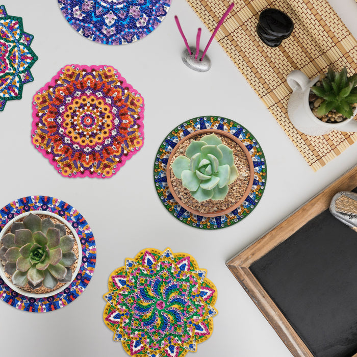 Diamond Painting Coasters - Mandalas Harmony 4" x 4" (10cm x 10cm) / Round with 0 Colors / 0