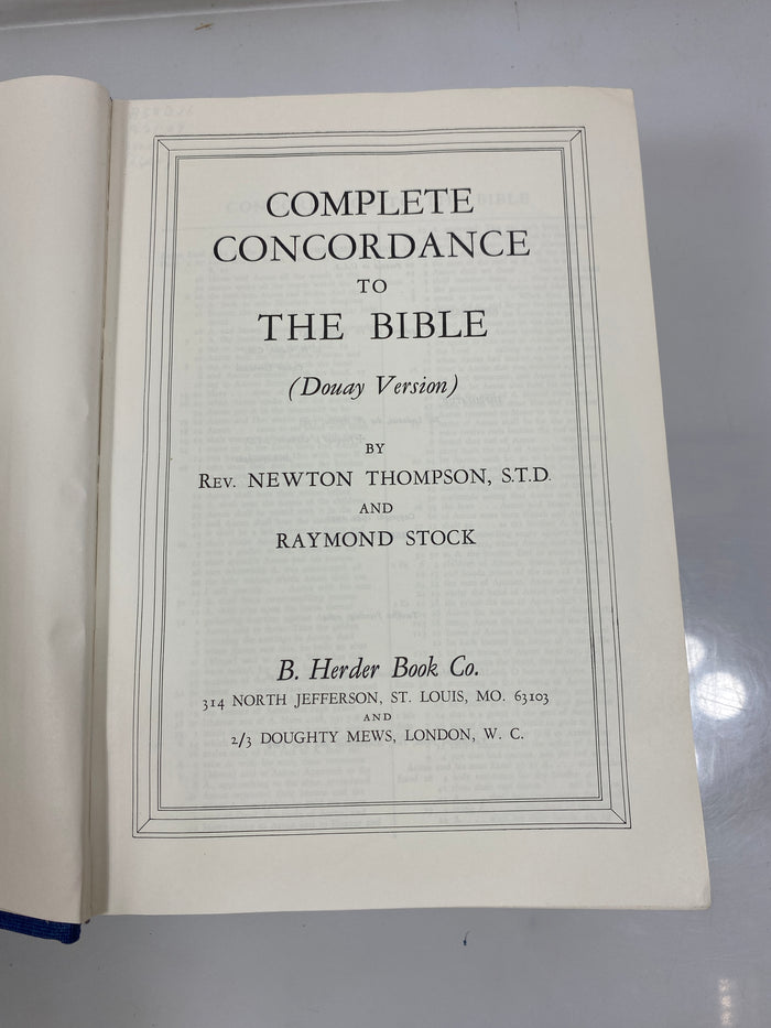 Complete Concordance to the Bible by Thompson/Stock Ex-library 1964 HC
