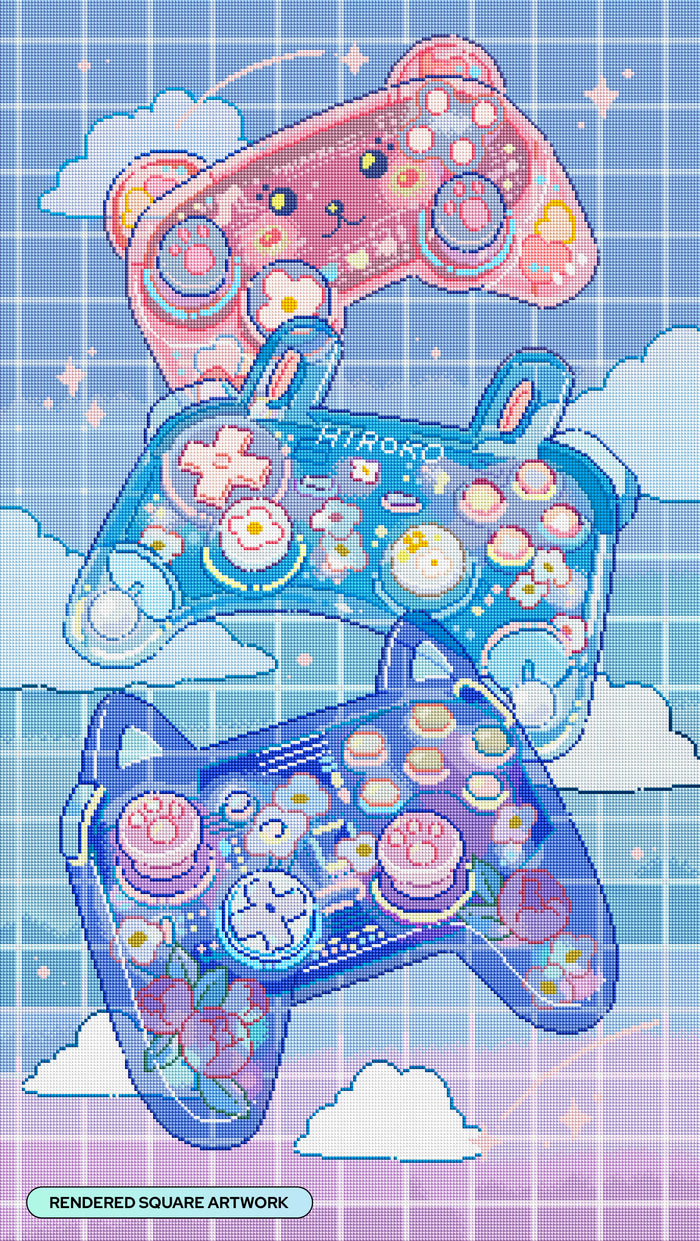 Diamond Painting Controllers 22" x 39" (55.8cm x 98.8cm) / Square with 58 Colors including 4 ABs and 2 Iridescent Diamonds and 3 Fairy Dust Diamonds / 88,928