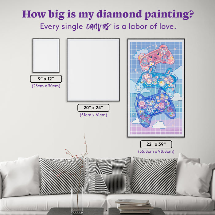 Diamond Painting Controllers 22" x 39" (55.8cm x 98.8cm) / Square with 58 Colors including 4 ABs and 2 Iridescent Diamonds and 3 Fairy Dust Diamonds / 88,928