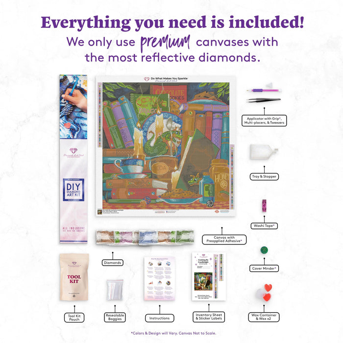 Diamond Painting Cooking by Candlelight 27.6" x 27.6″ (70cm x 70cm) / Square with 53 Colors including 2 ABs / 76,729