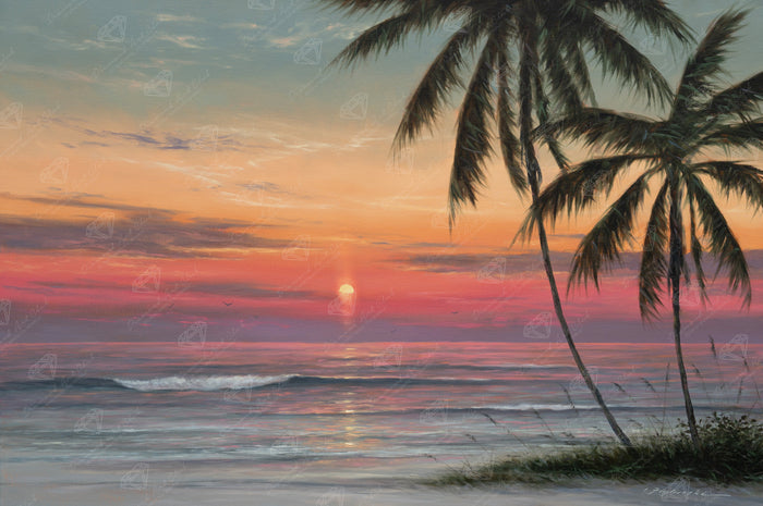 Diamond Painting Coral Sunset 38.6" x 25.6" (97.8cm x 65cm) / Square with 50 Colors including 2 ABs and 3 Fairy Dust Diamonds / 102,573