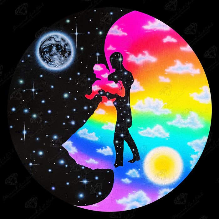 Diamond Painting Cosmic Dance 17" x 17" (42.6cm x 42.6cm) / Round with 37 Colors including 4 ABs and 1 Fairy Dust Diamonds / 22,697