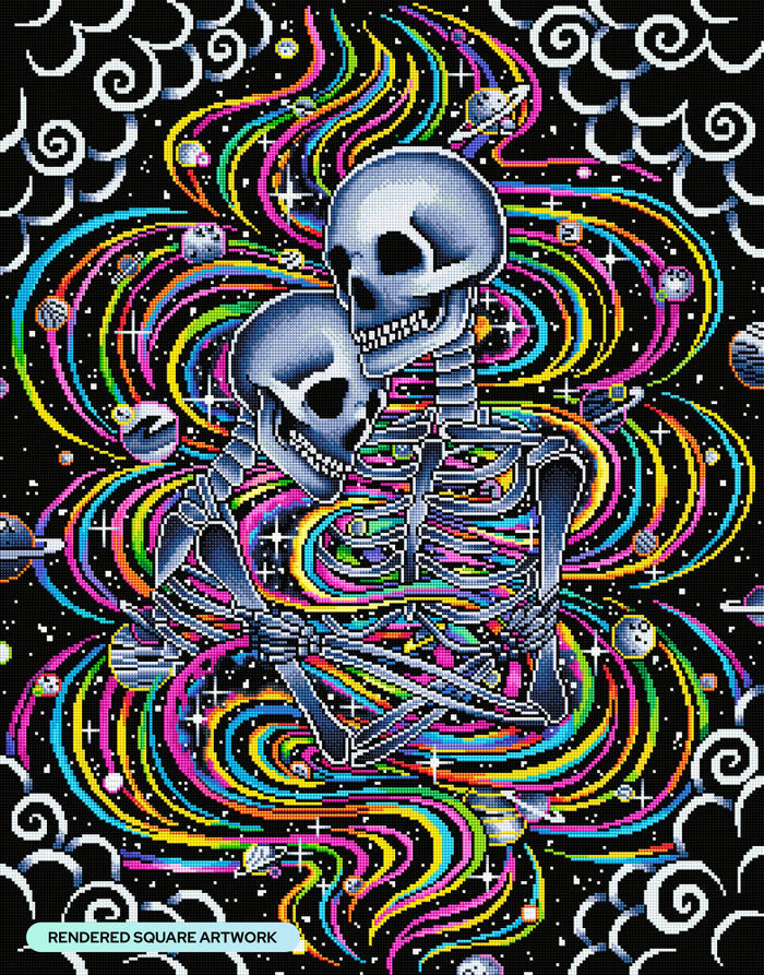 Diamond Painting Cosmic Lovers 25.6" x 32.7" (65cm x 83cm) / Square with 50 Colors including 3 ABs, 1 Fairy Dust Diamond and 1 Iridescent Diamond / 86,913
