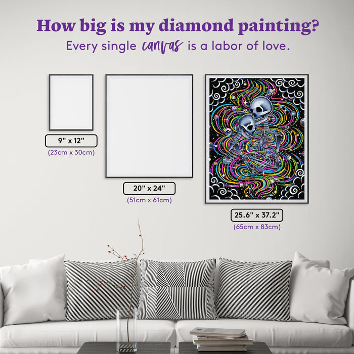 Diamond Painting Cosmic Lovers 25.6" x 32.7" (65cm x 83cm) / Square with 50 Colors including 3 ABs, 1 Fairy Dust Diamond and 1 Iridescent Diamond / 86,913