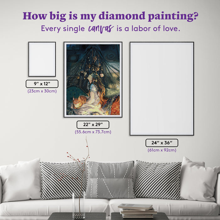 Diamond Painting Counting Stars 22" x 29" (55.6cm x 73.7cm) / Round with 48 Colors including 1 AB and 3 Fairy Dust Diamonds / 54,136