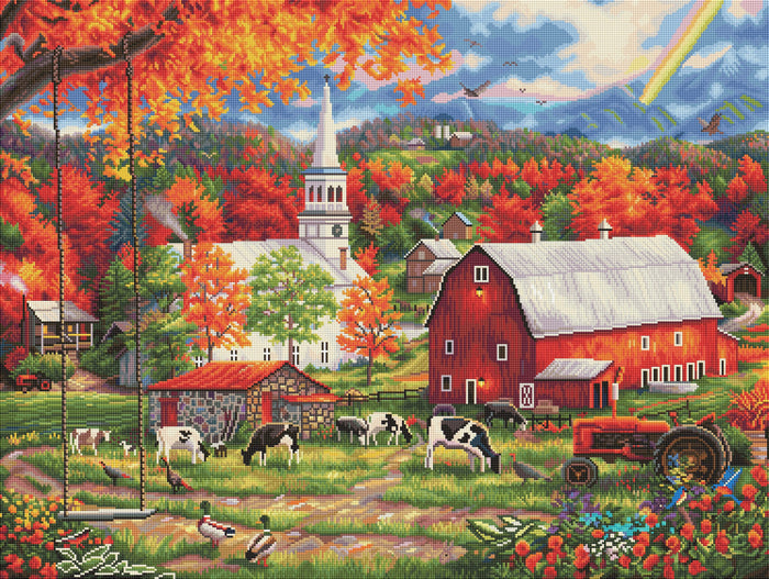 Diamond Painting Country Blessings 36.6" x 27.6" (93cm x 70cm) / Square With 66 Colors Including 3 ABs / 104,813