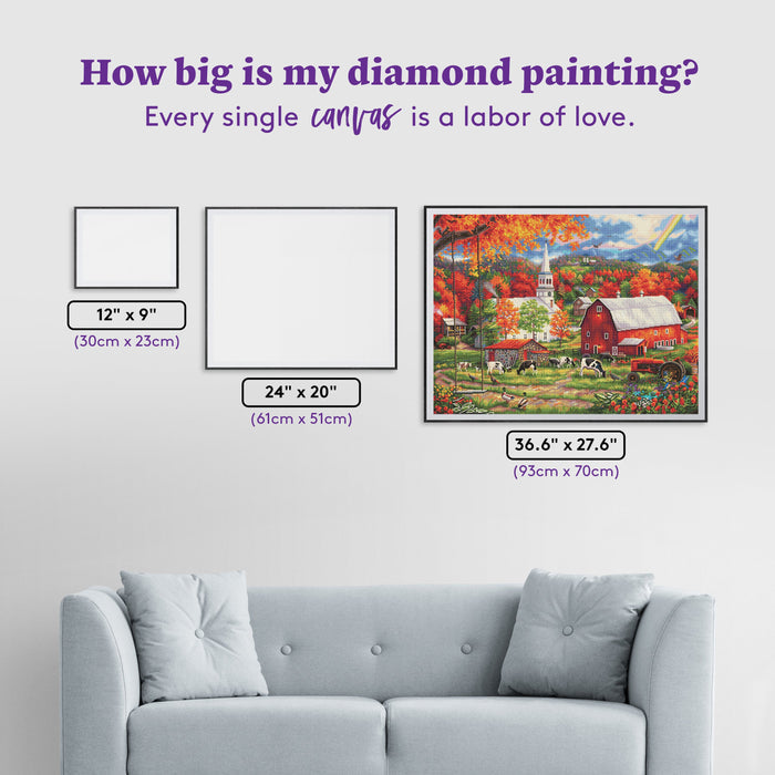 Diamond Painting Country Blessings 36.6" x 27.6" (93cm x 70cm) / Square With 66 Colors Including 3 ABs / 104,813