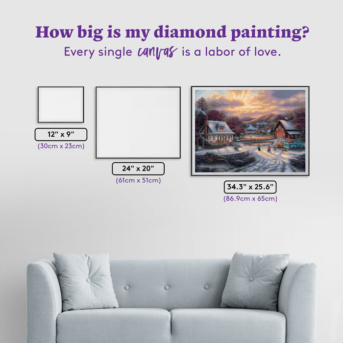 Diamond Painting Country Holidays 34.3" x 25.6" (86.9cm x 65cm) / Square With 55 Colors Including 1 AB and 3 Fairy Dust Diamonds / 91,089