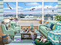 Diamond Painting Cozy by the Sea 36.6" x 27.6" (92.8cm x 69.9cm) / Square with 96 Colors including 2 ABs and 5 Fairy Dust Diamonds / 104,813