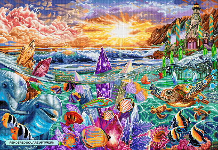 Diamond Painting Crystal Haven 40.2" x 27.6" (101.8cm x 69.9cm) / Square with 65 Colors including 3 ABs and 1 Iridescent Diamond and 4 Fairy Dust Diamonds / 114,929