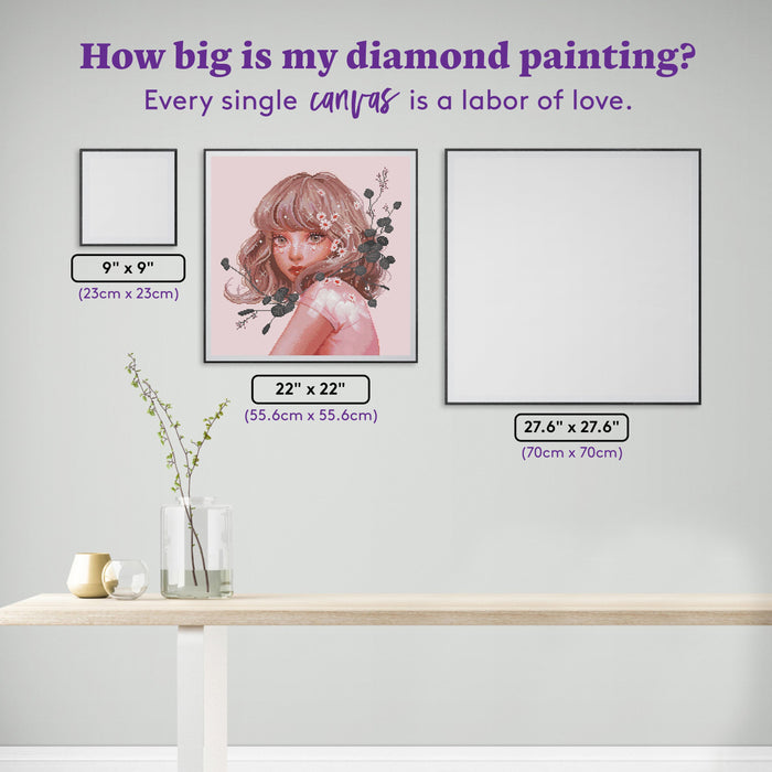 Diamond Painting Daisy Drops 22" x 22" (55.6cm x 55.6cm) / Round with 42 Colors including 1 AB and 3 Fairy Dust Diamonds / 22,104