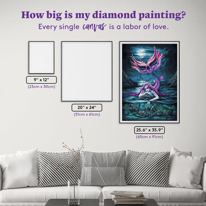 Diamond Painting Davy Jones' Locker 25.6" x 35.8" (65cm x 91cm) / Square with 52 Colors including 2 AB and 2 Fairy Dust Diamonds / 95,265