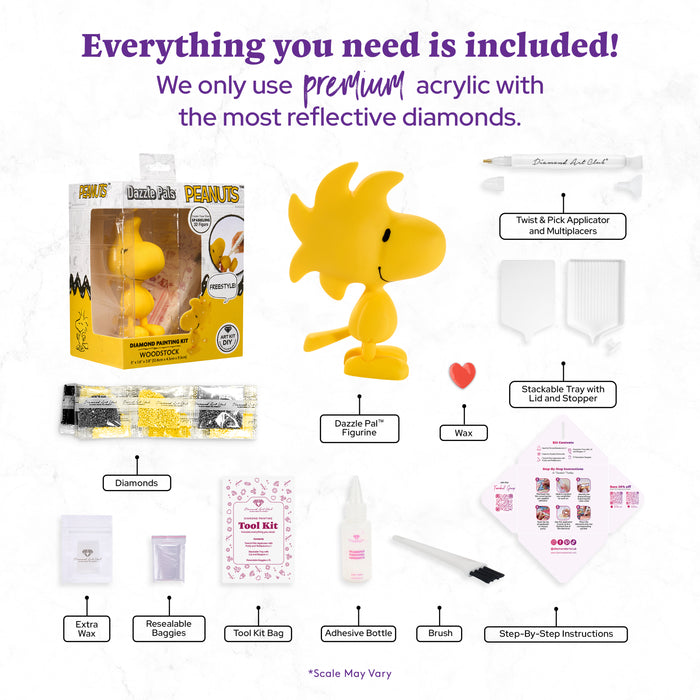 Diamond Painting Dazzle Pals™ - Woodstock™ 5" x 1.6" x 3.6" (12.8cm x 4.3cm x 9.3cm) / Round with 2 Colors / 3,200