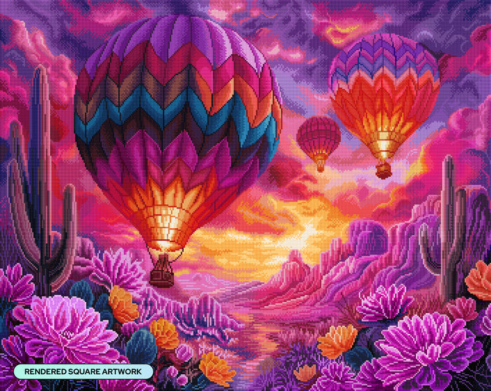 Diamond Painting Desert Colors 34.7" x 27.6" (87.9cm x 69.9cm) / Square with 63 Colors including 1 AB and 4 Fairy Dust Diamonds / 99,193