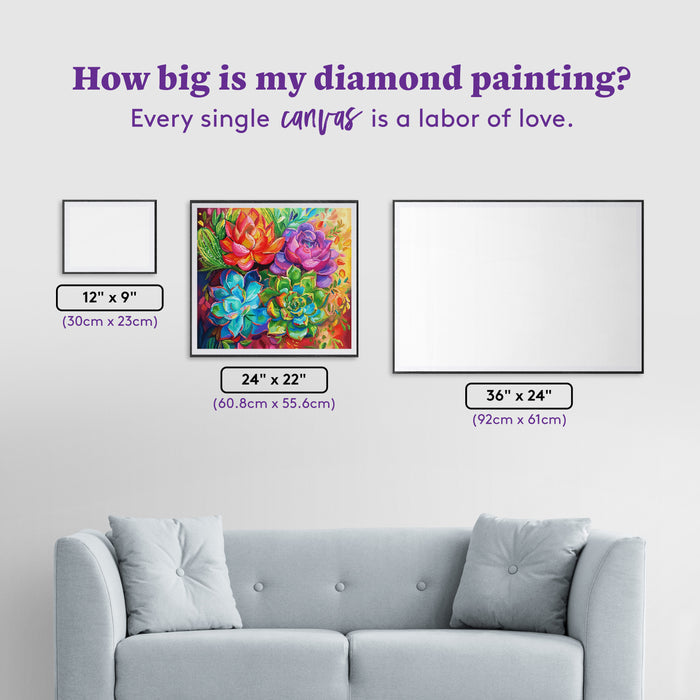 Diamond Painting Desert Jewels 24" x 22" (60.8cm x 55.6cm) / Round with 92 Colors including 3 ABs and 3 Fairy Dust Diamonds / 44,642
