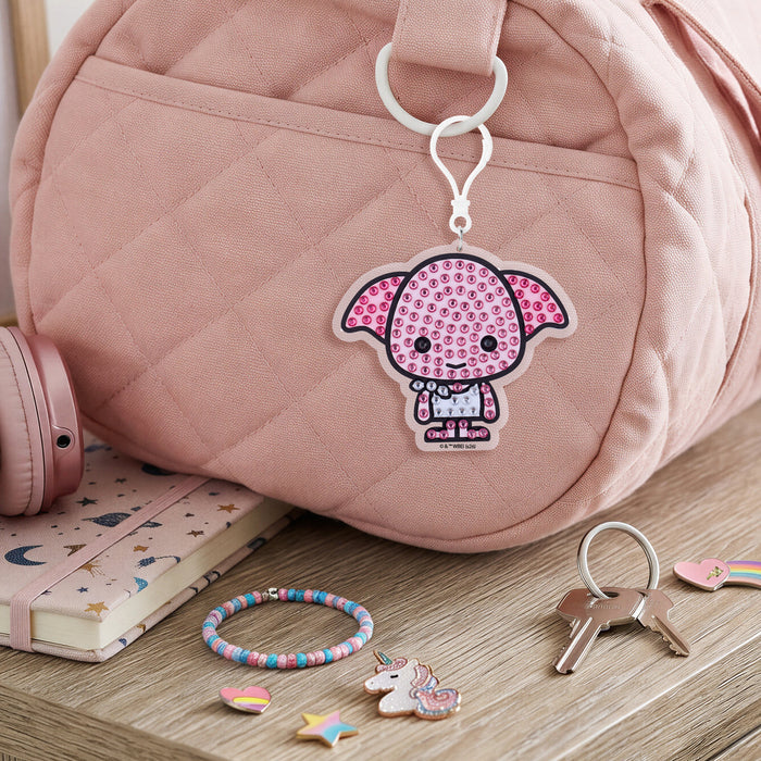 Diamond Painting Keychain - Dobby 3.9" x 3.3" (9.8cm x 8.5cm) / Round With 4 Colors including 4 Iridescent Diamonds / 280