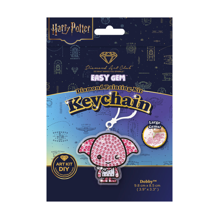 Diamond Painting Keychain - Dobby 3.9" x 3.3" (9.8cm x 8.5cm) / Round With 4 Colors including 4 Iridescent Diamonds / 280