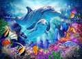 Diamond Painting Dolphin Guardian 38.6" x 27.6" (97.8cm x 69.9cm) / Square with 63 Colors including 4 ABs and 3 Fairy Dust Diamonds / 110,433
