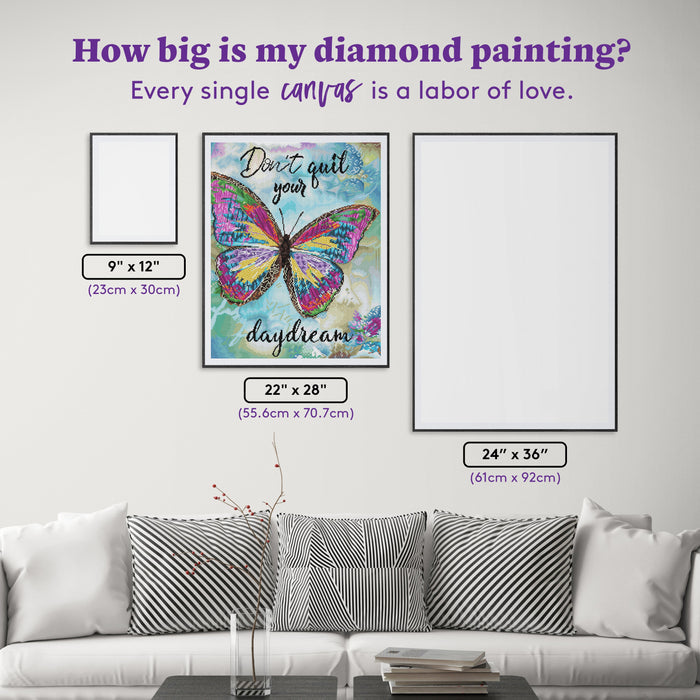 Diamond Painting Don't Quit 22" x 28" (55.6cm x 70.7cm) / Round with 63 colors including 4 ABs and 6 Fairy Dust Diamonds / 51,914