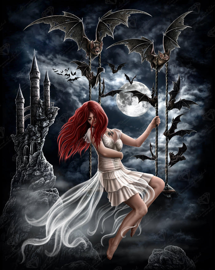 Diamond Painting Dracula's Bride 27.6" x 34.7" (70cm x 88cm) / Square with 41 Colors including 3 AB and 1 Fairy Dust Diamonds / 99,193