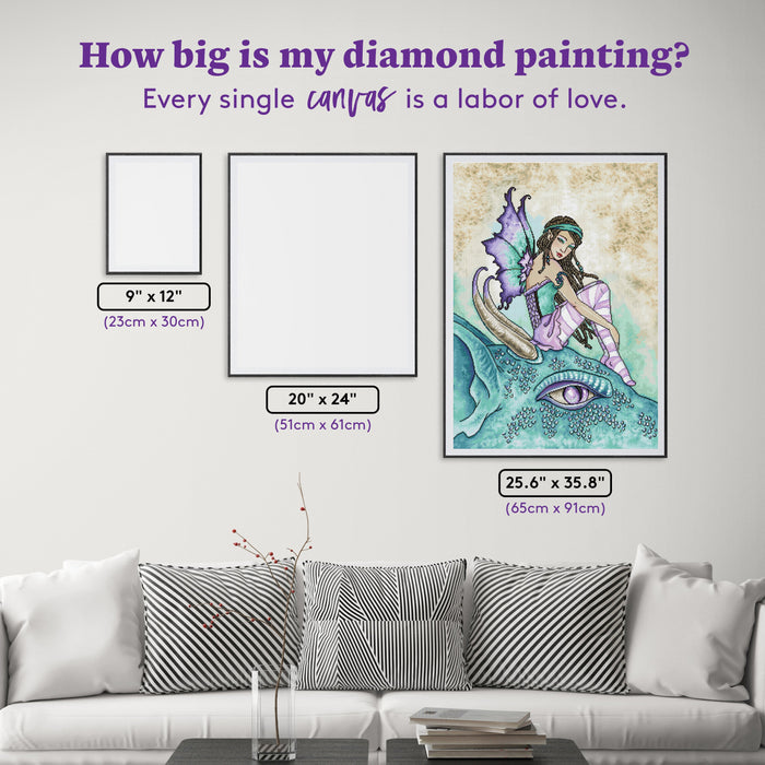 Diamond Painting Dragon Perch 25.6" x 35.8" (65cm x 91cm) / Square with 54 Colors including 2 ABs and 3 Fairy Dust Diamonds / 95,265