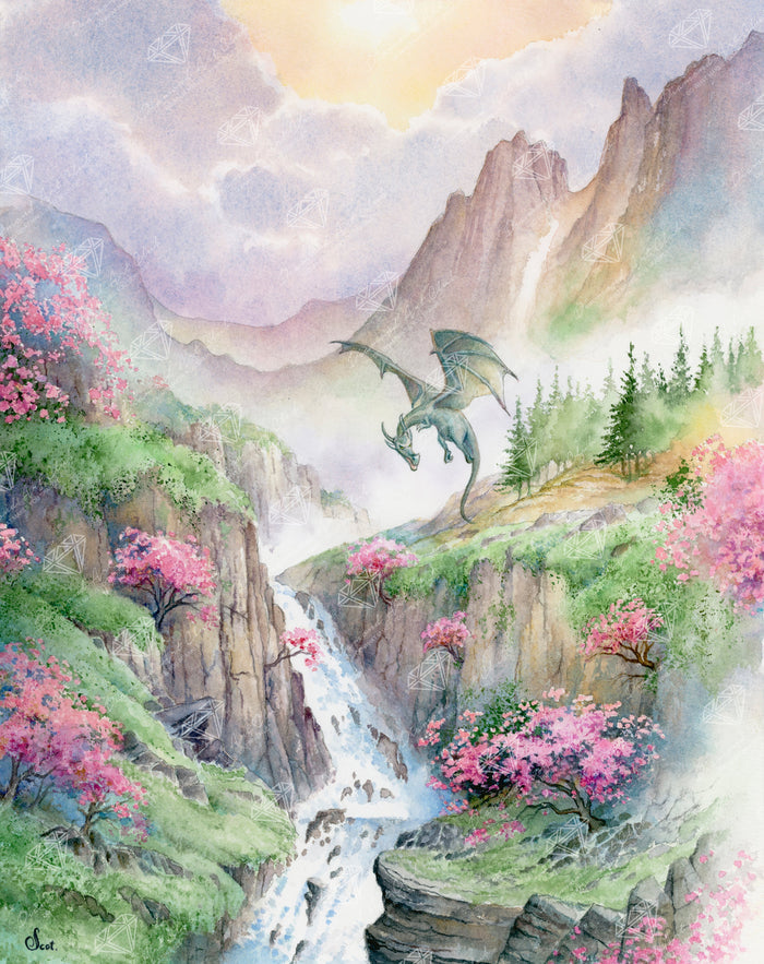 Diamond Painting DragonLand 25.6" x 32.3" (65cm x 81.9cm) / Square with 77 Colors including 1 AB and 4 Fairy Dust Diamonds / 85,869