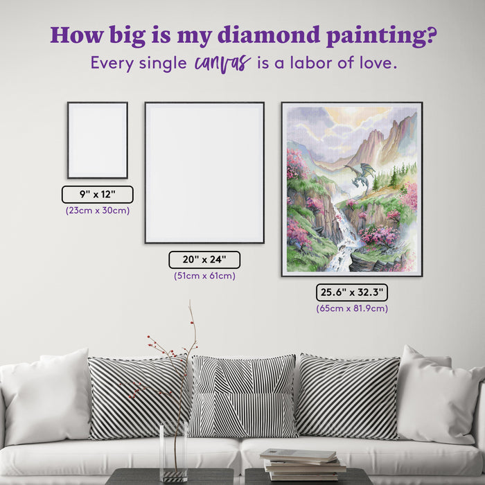Diamond Painting DragonLand 25.6" x 32.3" (65cm x 81.9cm) / Square with 77 Colors including 1 AB and 4 Fairy Dust Diamonds / 85,869