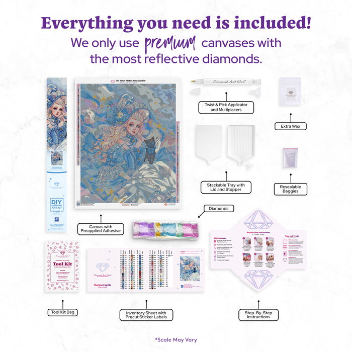 Diamond Painting Duchess Capella 25.6" x 31.9" (65cm x 80.9cm) / Square with 85 Colors including 2 ABs and 1 Electro Diamond and 4 Fairy Dust Diamonds / 84,825