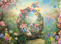 Diamond Painting Easter Garden Paradise 37.4" x 27.6" (94.8cm x 69.9cm) / Square with 94 Colors including 3 ABs and 1 Iridescent Diamond and 4 Fairy Dust Diamonds / 107,061
