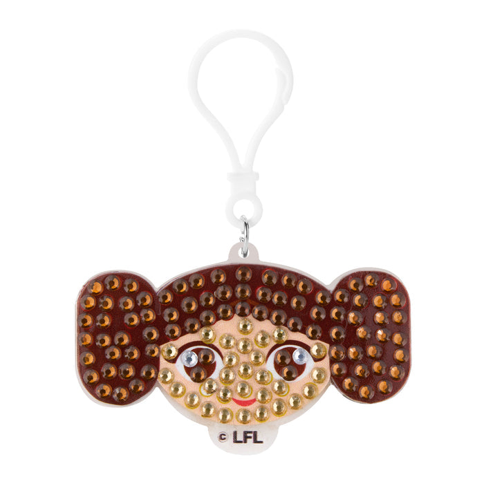 Diamond Painting Keychain - Leia’s Rebel Charm 3.14" x 1.77" (8cm x 4.5cm) / Round With 3 Colors including 3 Iridescent Diamonds / 228