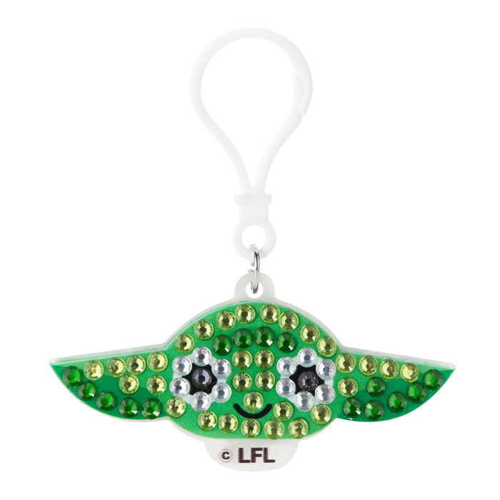 Diamond Painting Keychain - Yoda Wisdom 3.14" x 1.29" (8cm x 3.3cm) / Round With 4 Colors including 4 Iridescent Diamonds / 122