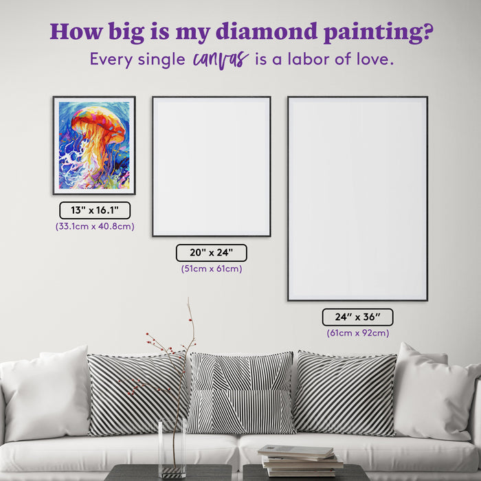Diamond Painting Echoes of the Deep 13" x 16.1" (33.1cm x 40.8cm) / Square with 62 Colors including 3 ABs and 1 Frosted Diamond and 4 Fairy Dust Diamonds / 21,812