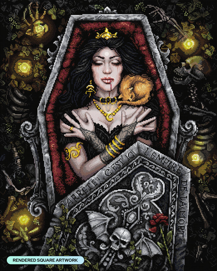 Diamond Painting Empire of Death 25.6" x 31.9" (65cm x 80.9cm) / Square with 75 Colors including 2 Iridescent Diamonds and 4 Fairy Dust Diamonds / 84,823