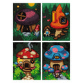 Diamond Painting Enchanted Mushroom Houses - MEGA Dazzles™ 8" x 10" (20.3cm x 25.4cm) / Square With 28 Colors Including 2 ABs and 1 Iridescent Diamond and 25 Fairy Dust Diamonds / 16,500
