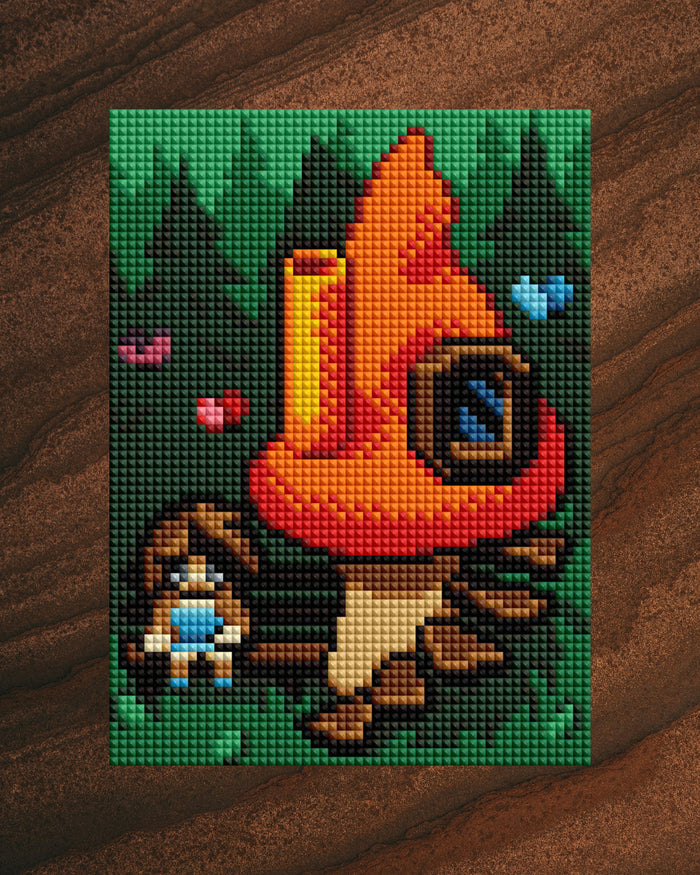 Diamond Painting Enchanted Mushroom Houses - MEGA Dazzles™ 8" x 10" (20.3cm x 25.4cm) / Square With 28 Colors Including 2 ABs and 1 Iridescent Diamond and 25 Fairy Dust Diamonds / 16,500