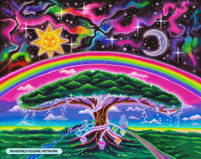 Diamond Painting Enchanted 32.3" x 25.6" (82cm x 65cm) / Square with 88 Colors including 4 ABs and 1 Iridescent Diamond and 7 Fairy Dust Diamonds / 85,869