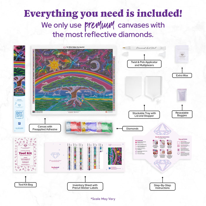 Diamond Painting Enchanted 32.3" x 25.6" (82cm x 65cm) / Square with 88 Colors including 4 ABs and 1 Iridescent Diamond and 7 Fairy Dust Diamonds / 85,869