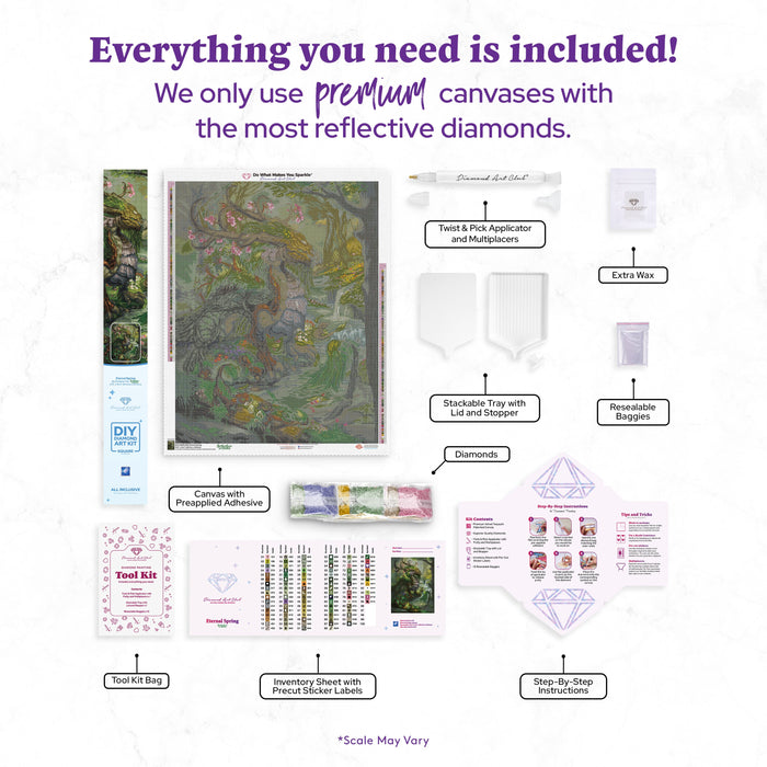 Diamond Painting Eternal Spring 27.6" x 35.4" (69.9cm x 89.9cm) / Square With 95 Colors Including 3 ABs and 3 Fairy Dust Diamonds / 101,441